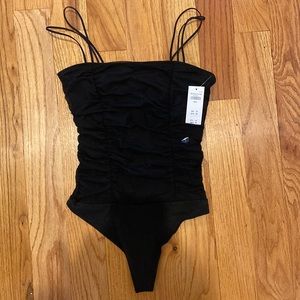 Black ruched abercrombie body suit